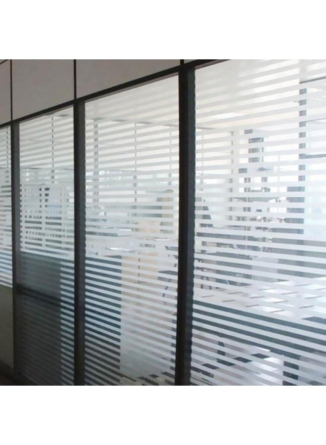 غشاء زجاج مزخرف للخصوصية بتصميم ذاتي اللصق للمكتب وغرفة الاجتماعات والمنزل والحمام والباب، سهل التركيب، شريط تحكم في الضوء، ستارة تعتيم الشباك 60 سم × 2.00 م - Image 2